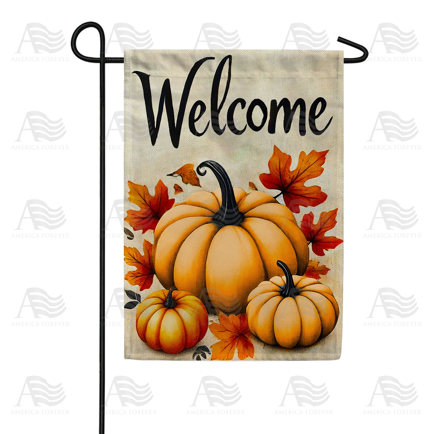 America Forever Welcome Pumpkin Double Sided Garden Flag