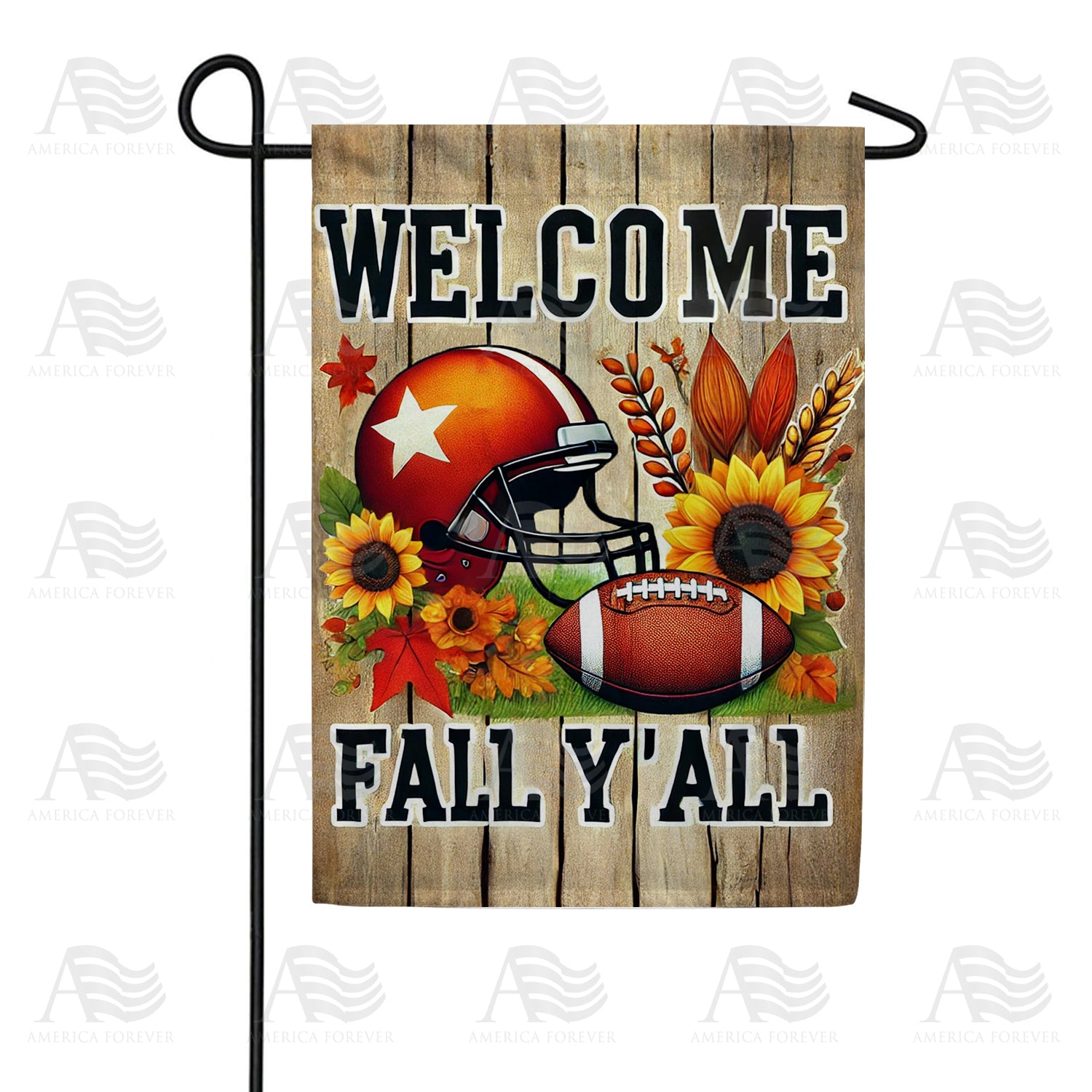 Welcome Fall Y’all Football Double Sided Garden Flag