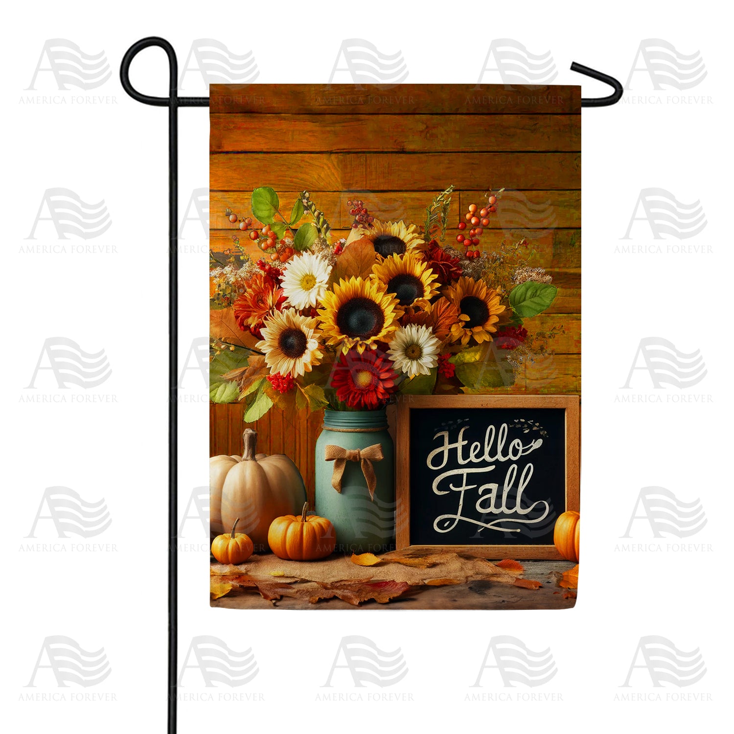 Hello Fall Sunflower Bouquet Double Sided Garden Flag