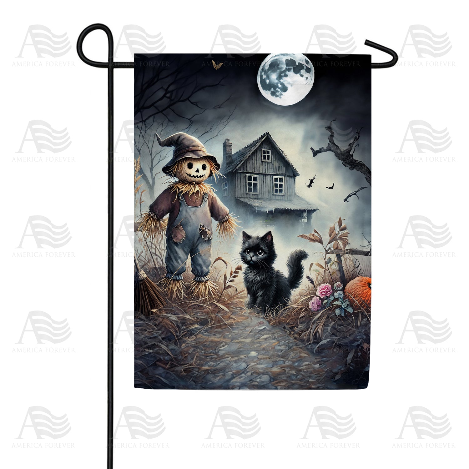 Haunted House Halloween Double Sided Garden Flag