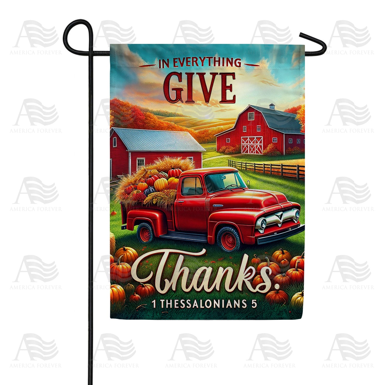 Give Thanks Farm Double Sided Garden Flag