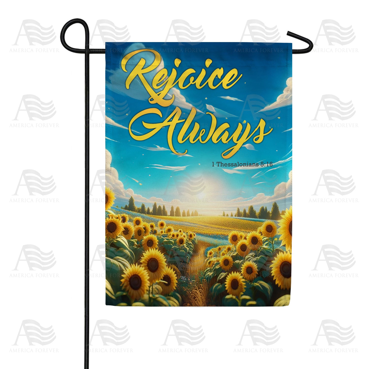 Rejoice Always Sunflowers Double Sided Garden Flag