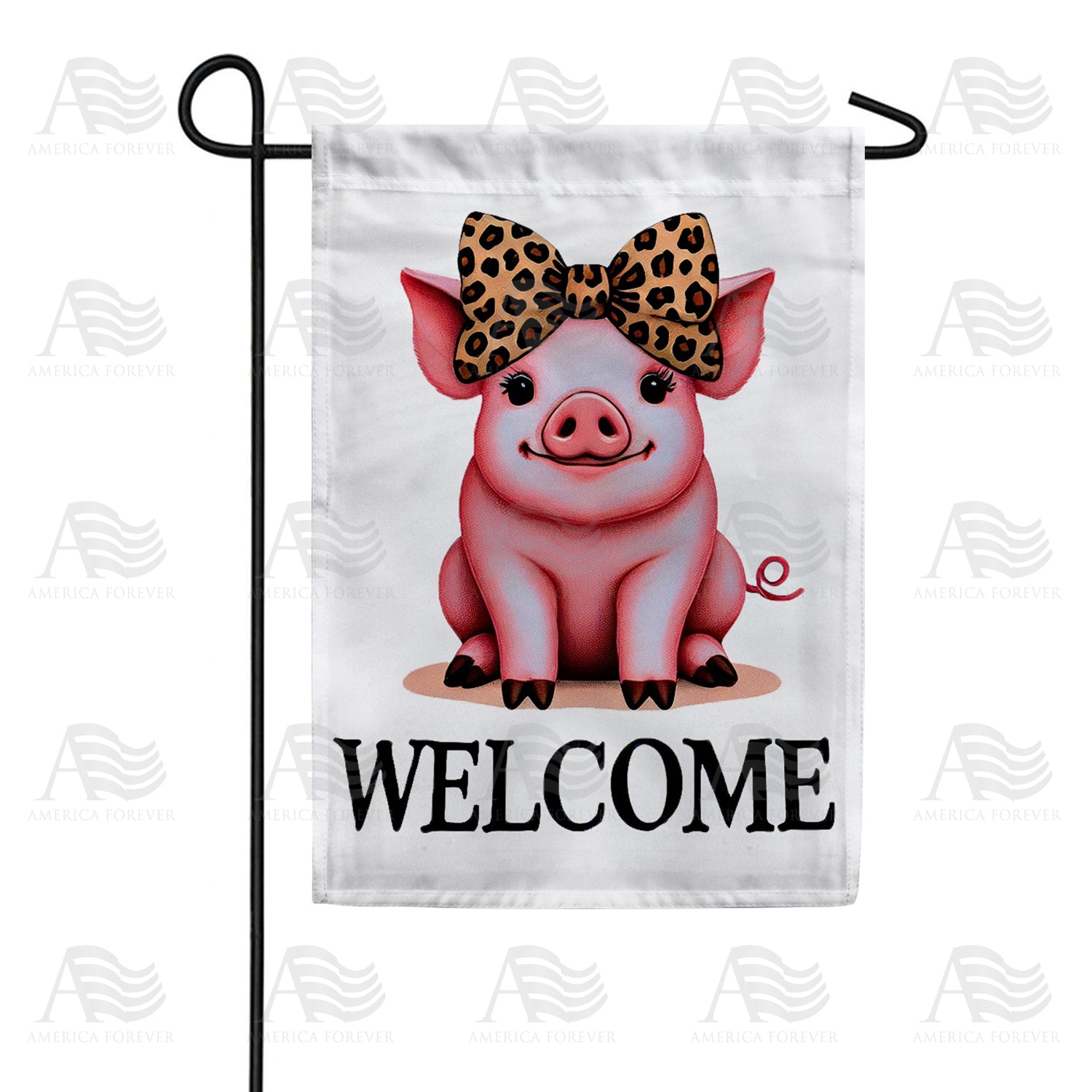 Welcome Pig Double Sided Garden Flag