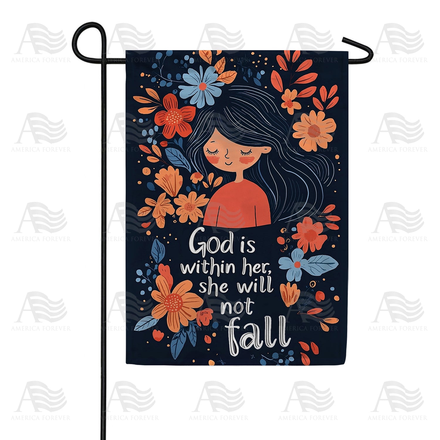 God Is Within Her Double Sided Garden Flag