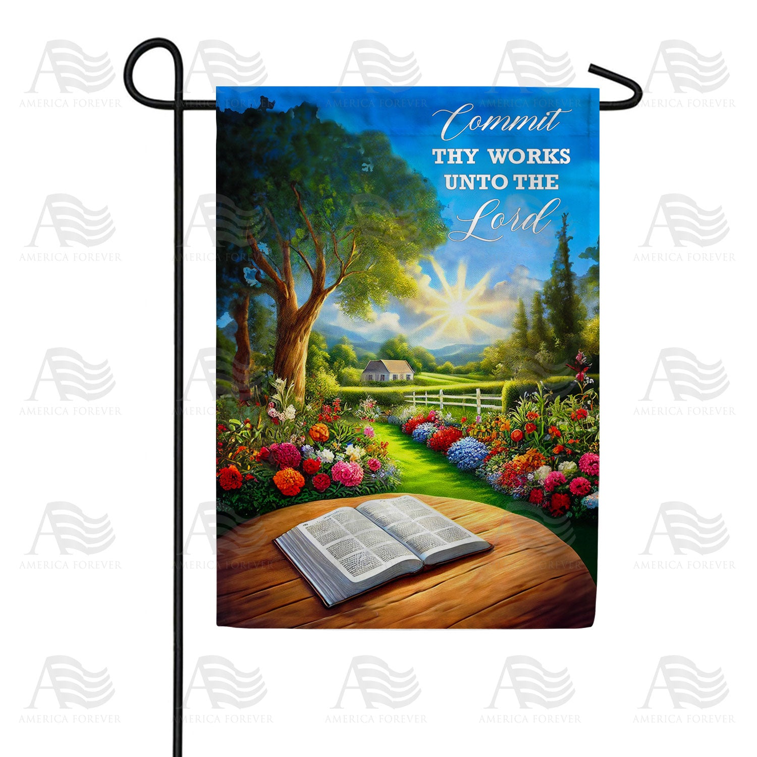 Commit Thy Works Unto The Lord Double Sided Garden Flag