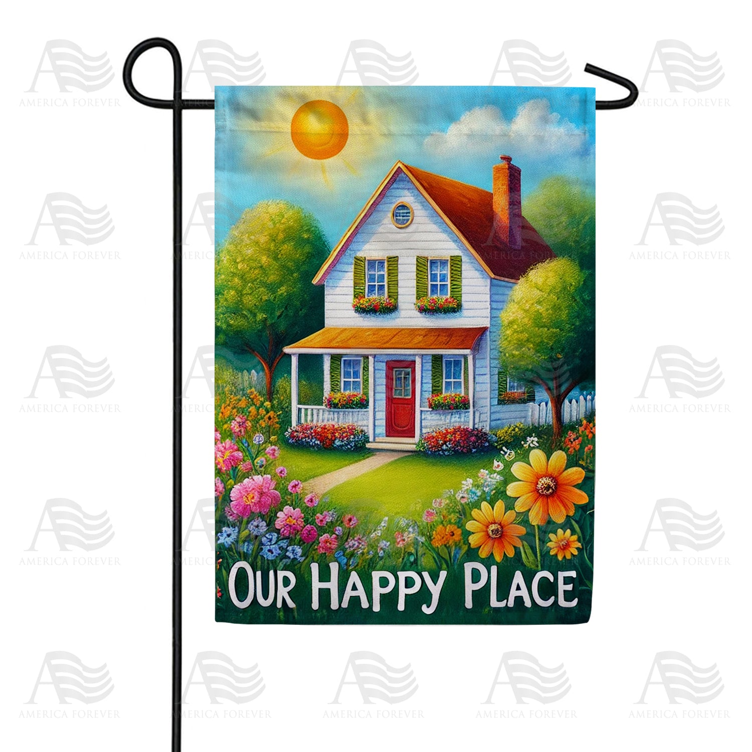 America Forever Our Happy Place Double Sided Garden Flag