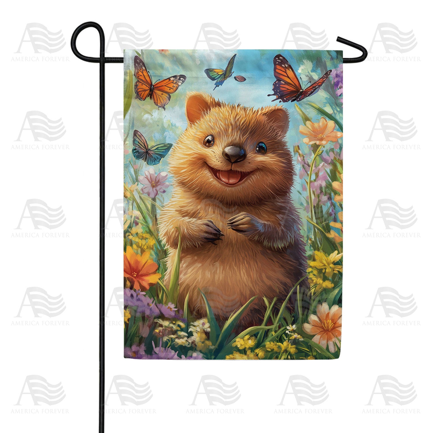 Happy Quokka Double Sided Garden Flag