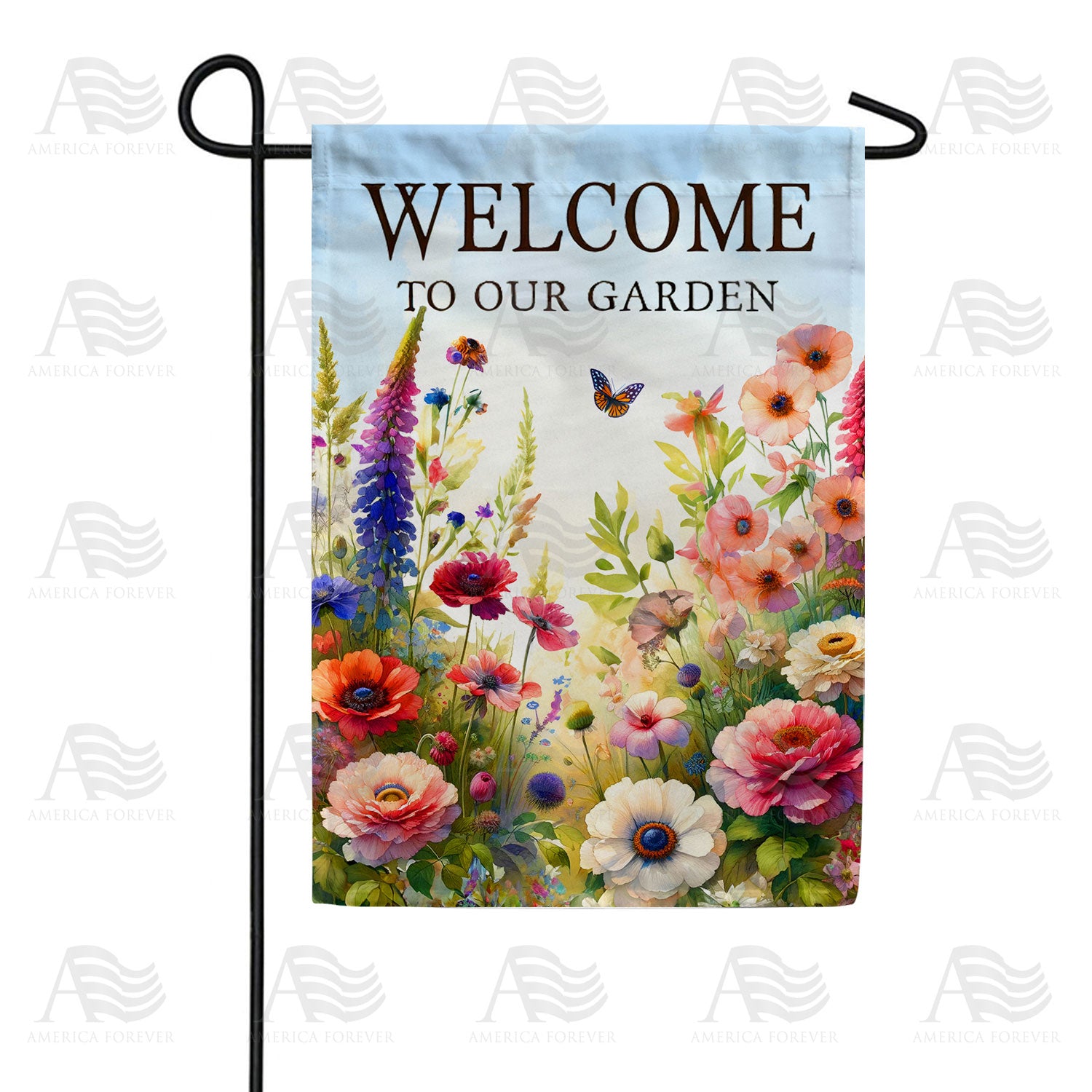 Welcome to Our Garden Wildflowers Double Sided Garden Flag