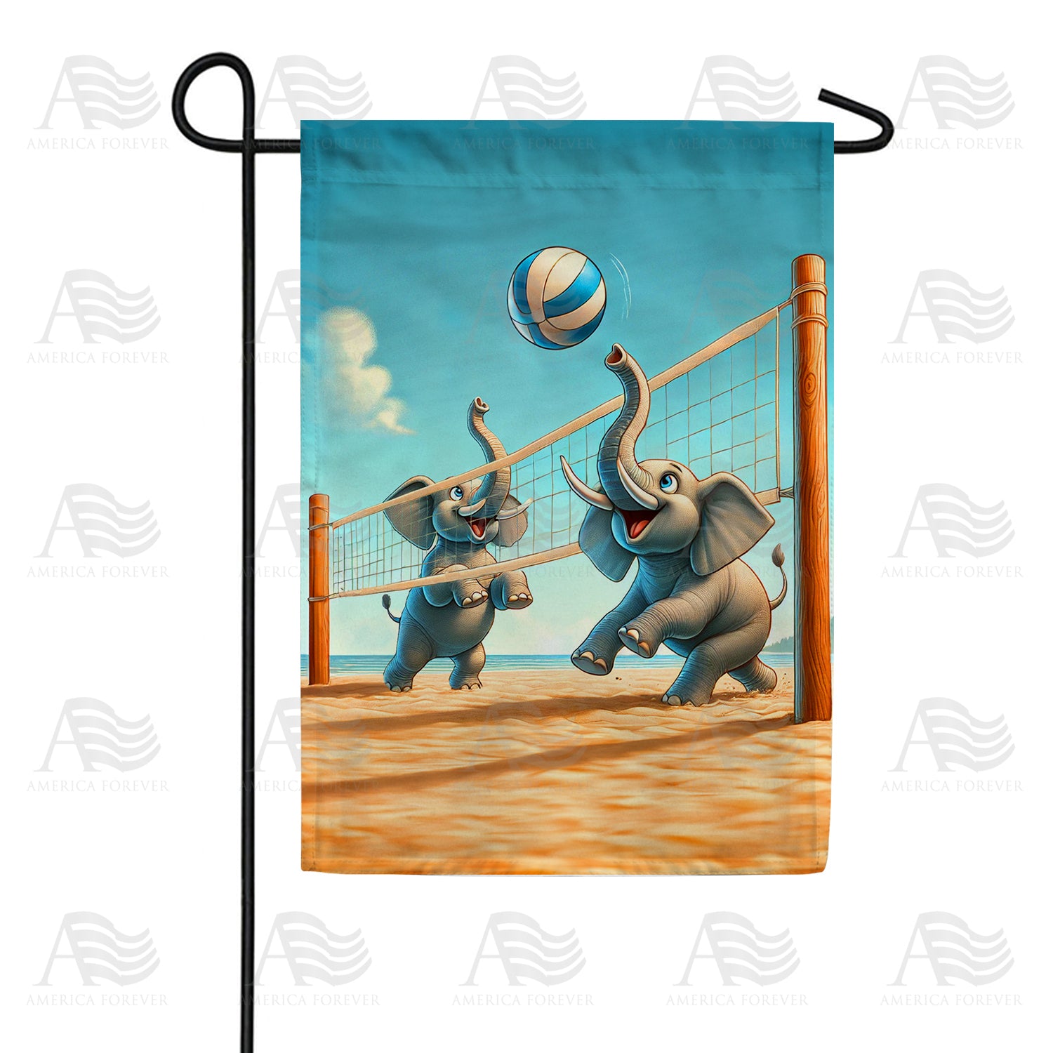 Elephant Volleyball Double Sided Garden Flag