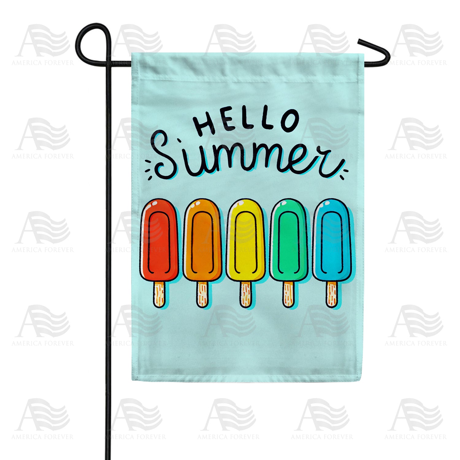 Hello Summer Popsicle Double Sided Garden Flag