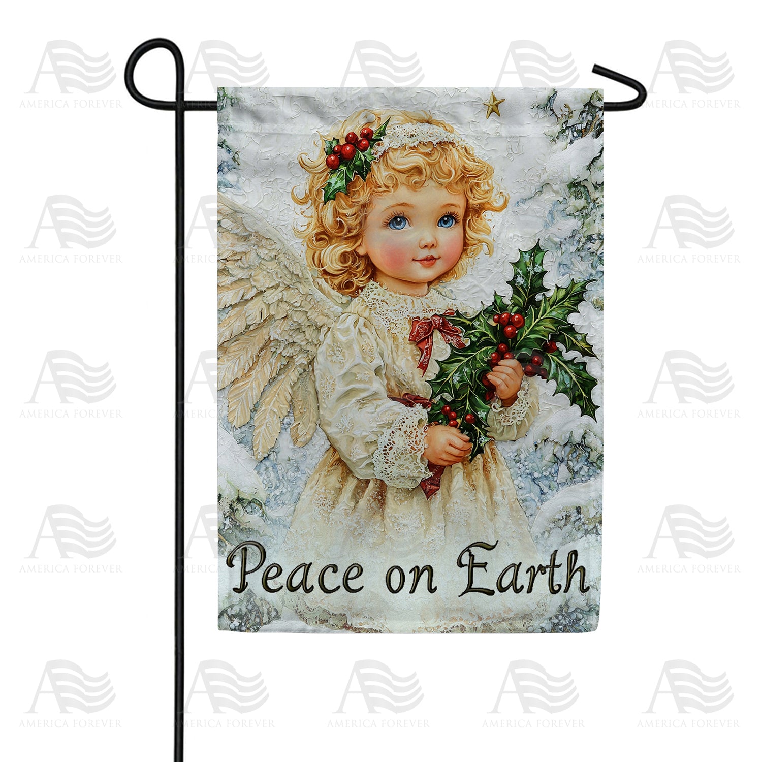 Christmas Angel Peace On Earth Double Sided Garden Flag