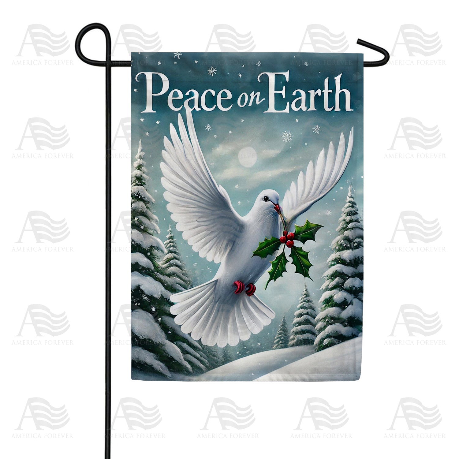 Peace Dove Christmas Double Sided Garden Flag