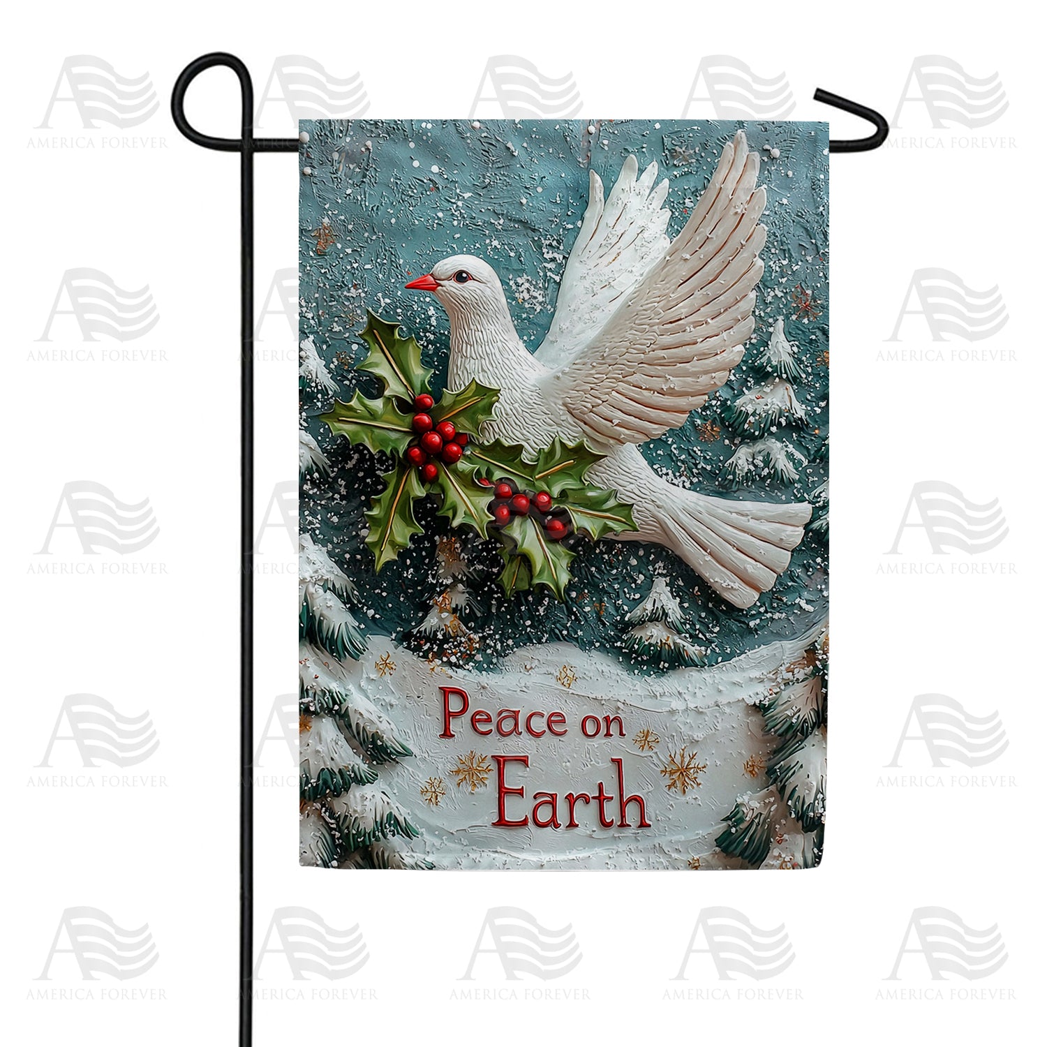 Peace on Earth Dove Christmas Double Sided Garden Flag