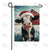 Christmas Cow with Santa Hat Farm Winter Double Sided Garden Flag