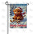 Merry Christmas Highland Cow on Sled Winter Double Sided Garden Flag