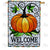 Stained Glass Welcome Pumpkin Double Sided House Flag