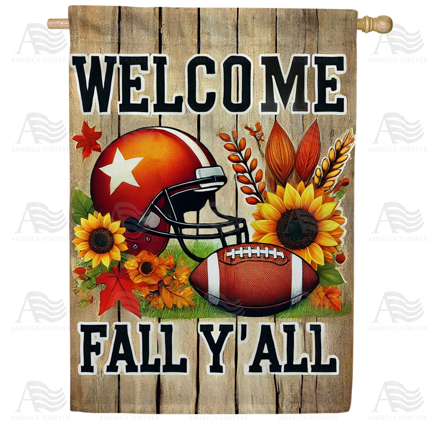 Welcome Fall Y??ll Football Double Sided House Flag