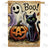 Boo Black Cat and Ghost Halloween Double Sided House Flag