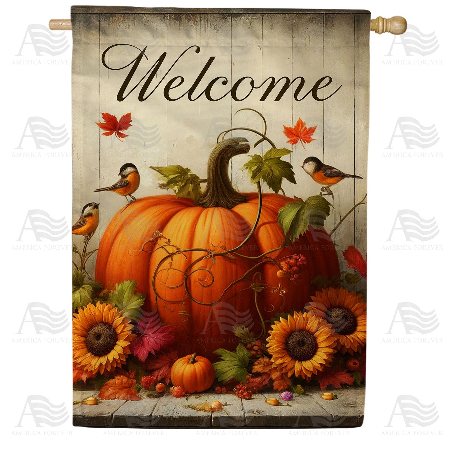 Autumn Harvest Welcome Double Sided House Flag