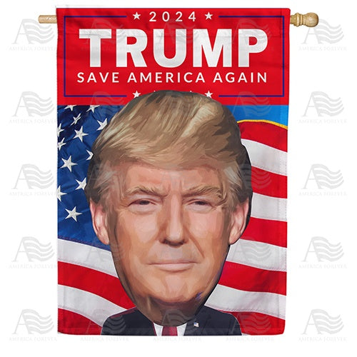 TRUMP 2024 Bobblehead Double Sided House Flag