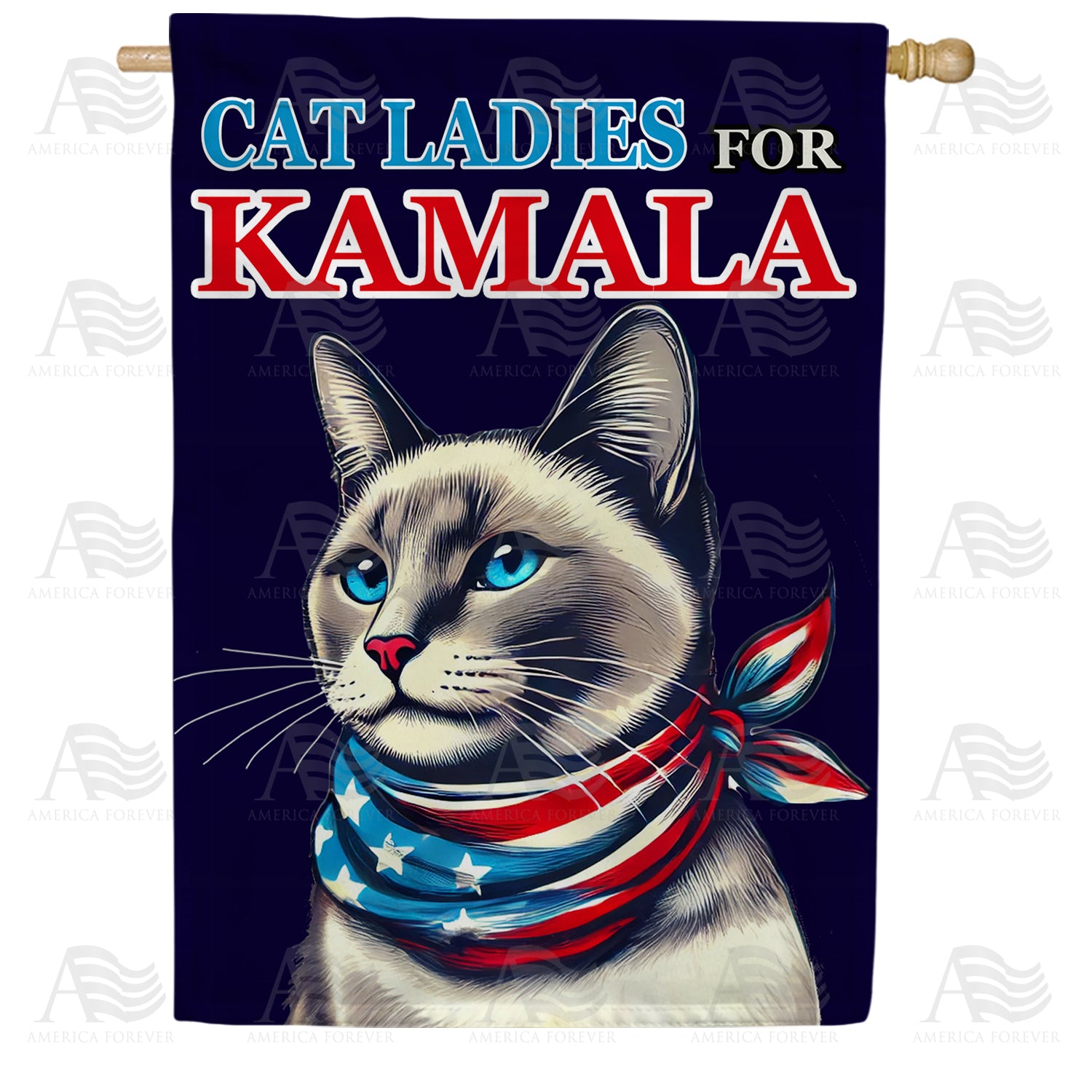 Cat Ladies for Kamala Harris Double Sided House Flag