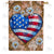 Patriotic Heart Daisies Double Sided House Flag