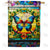 Radiant Butterfly Stained Glass Double Sided House Flag