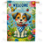 Welcome Puppy Double Sided House Flag