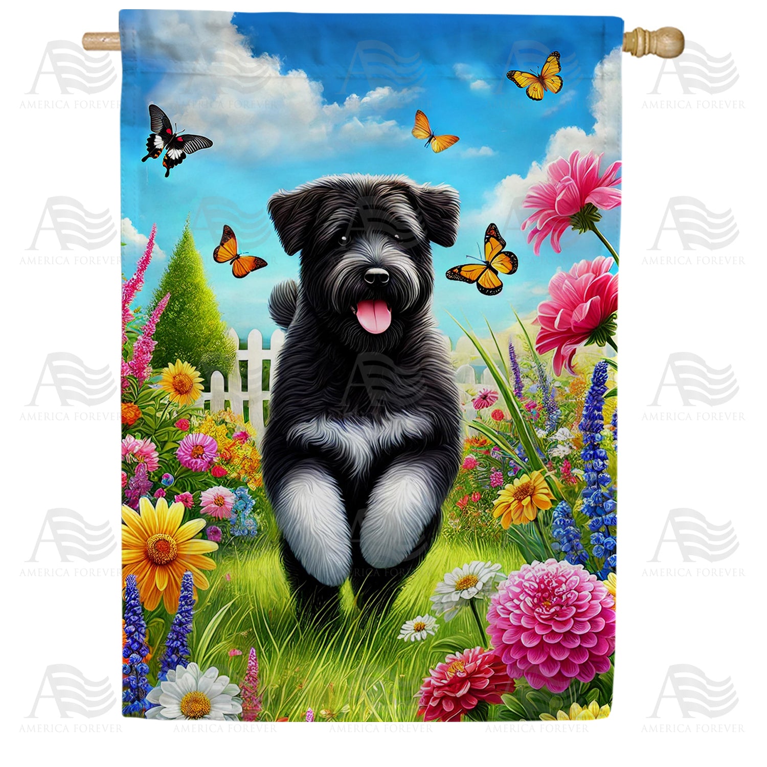 Playful Dog Double Sided House Flag