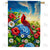 Cardinal and Flowers Double Sided House Flag