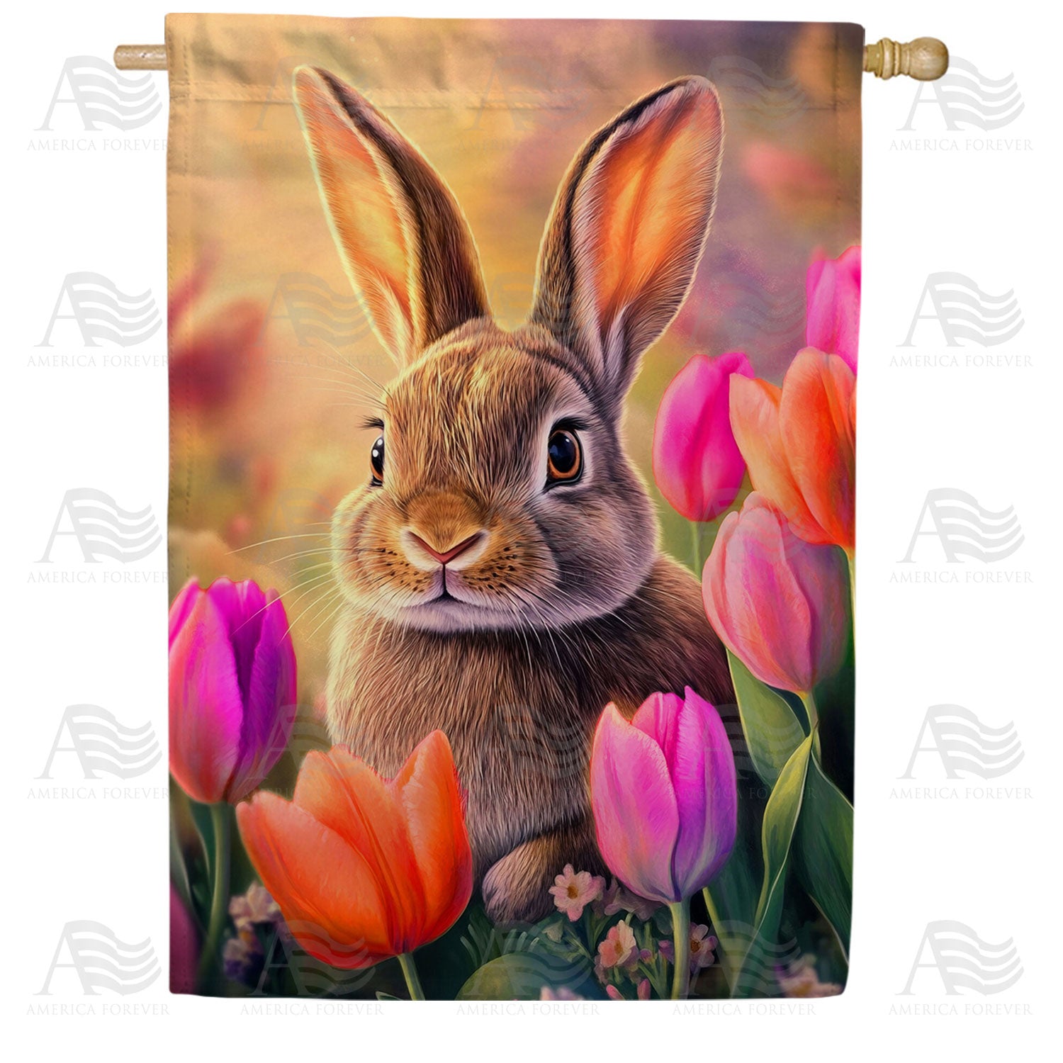 Spring Bunny House Double Sided House Flag