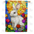 Stained Glass Bunny Double Sided House Flag