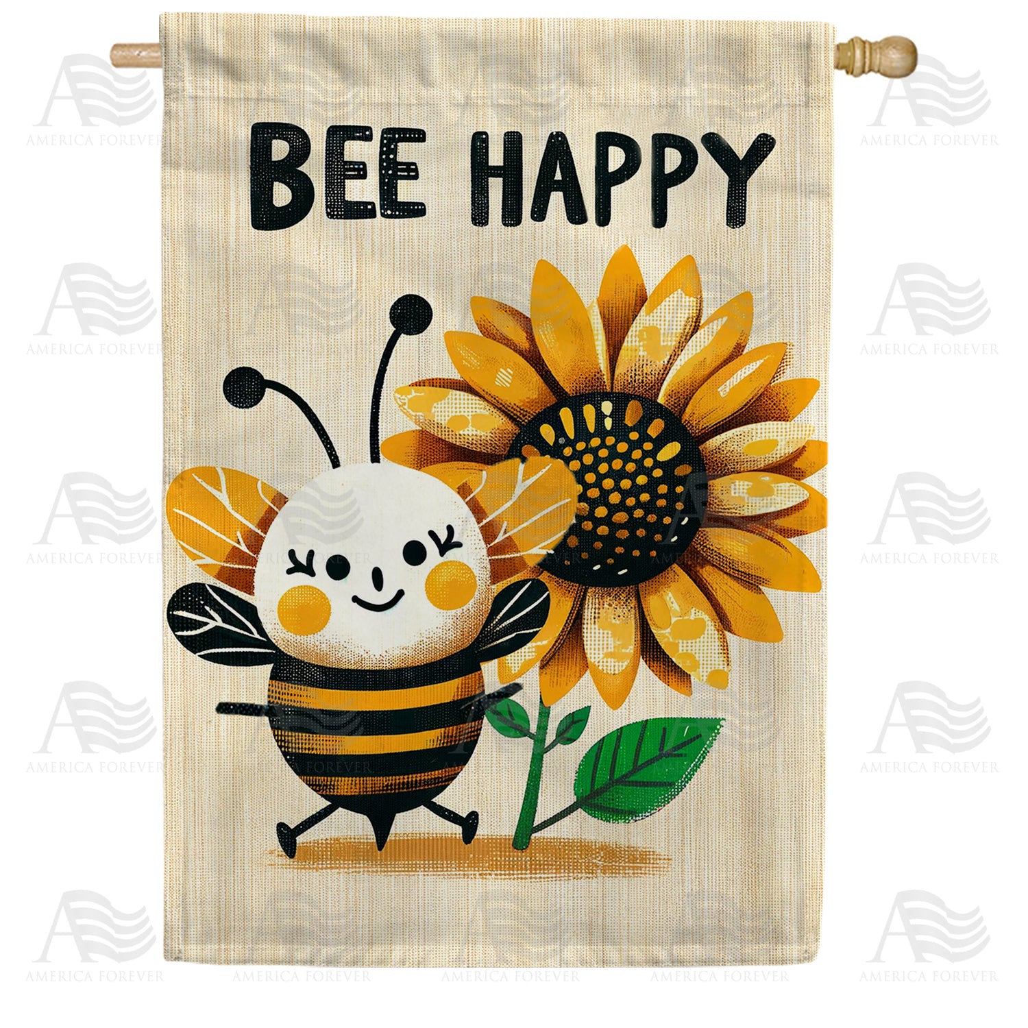 Sunny Bee Double Sided House Flag