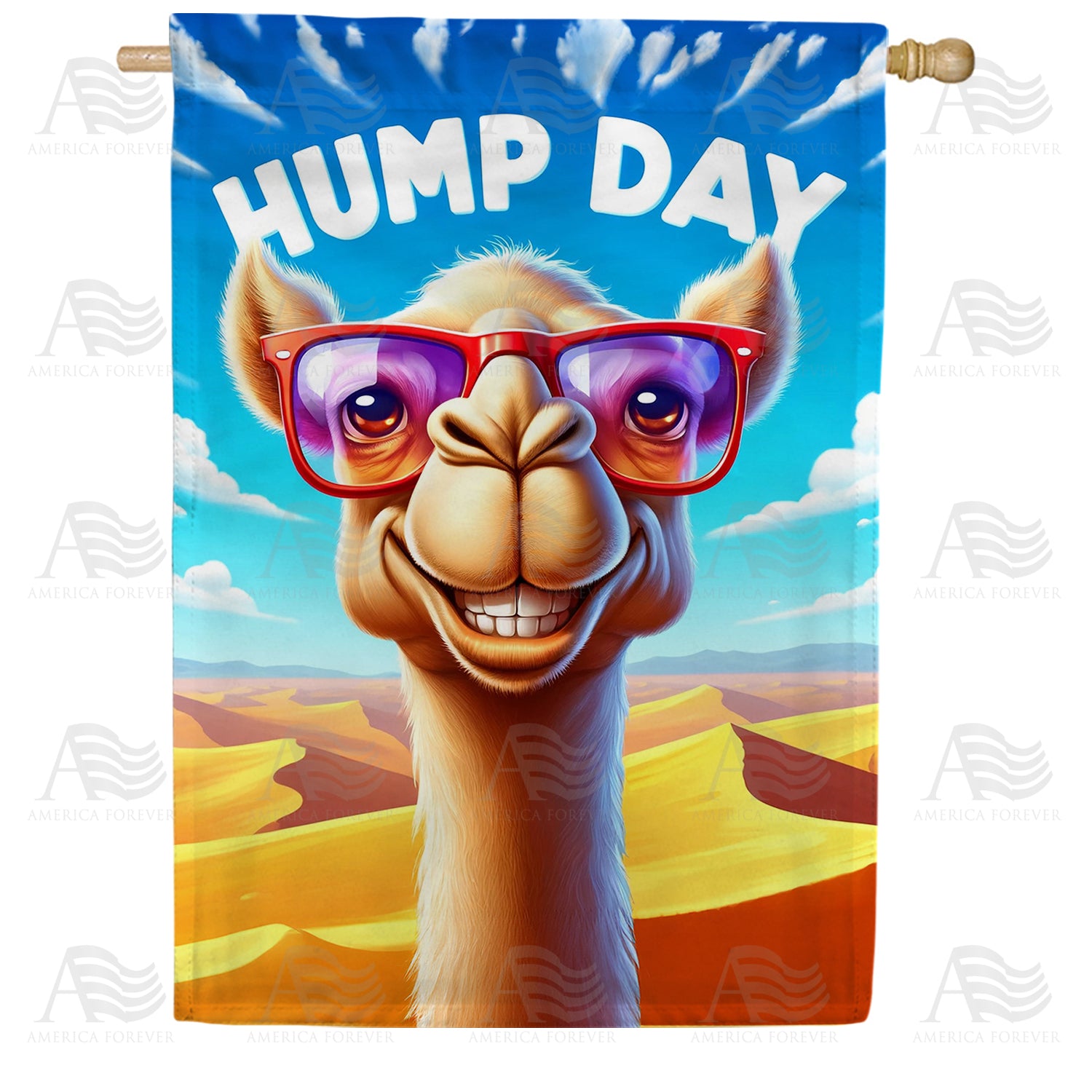 Funny Hump Day Camel Double Sided House Flag