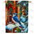 Winter Blue Jay and Squirrel Double Sided House Flag