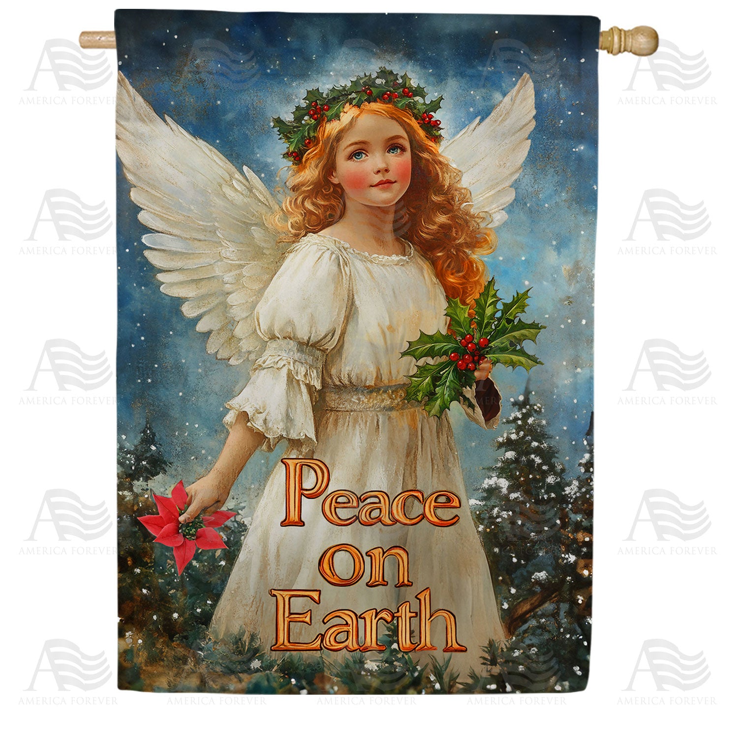 Christmas Angel Peace Double Sided House Flag