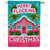 Merry Flocking Christmas Flamingo Beach House Double Sided House Flag