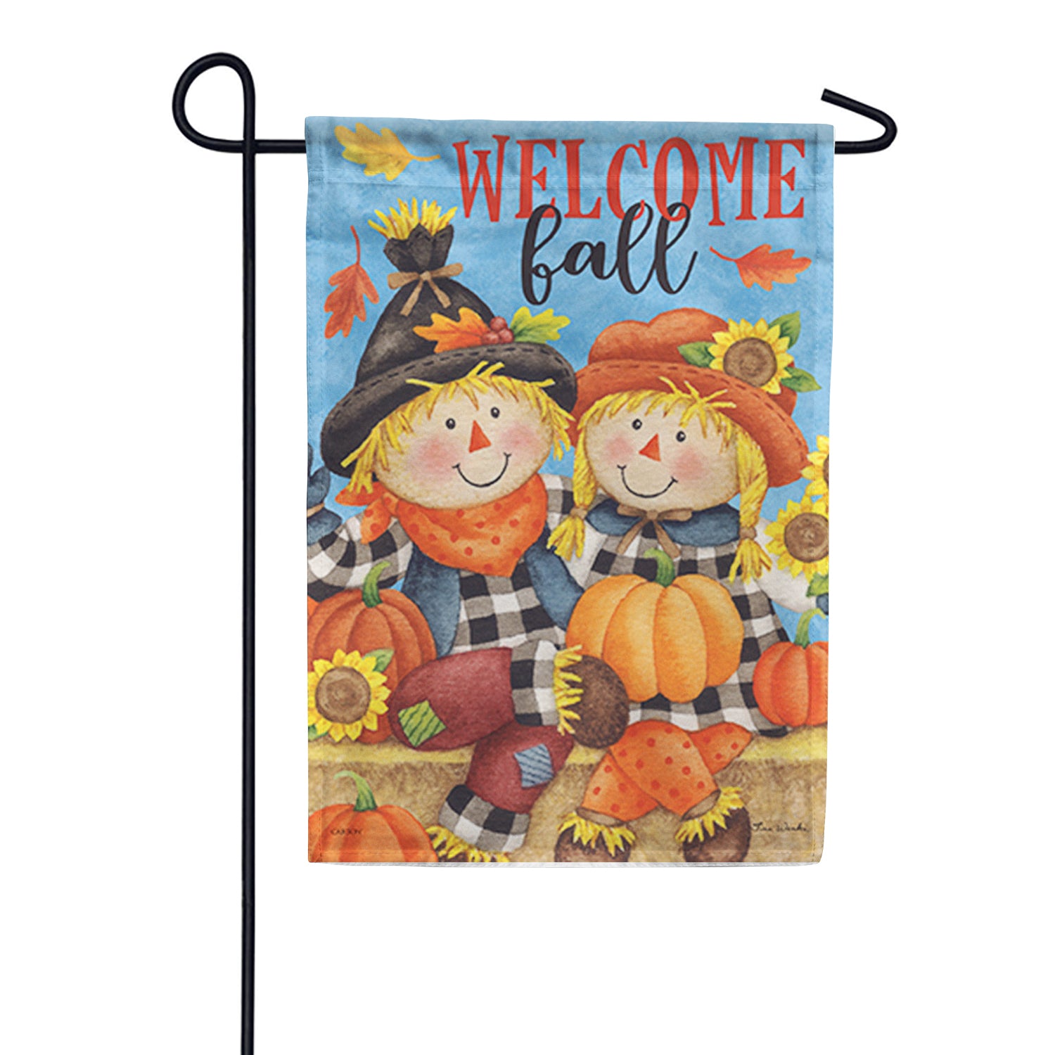 Scarecrow Couple Garden Flag