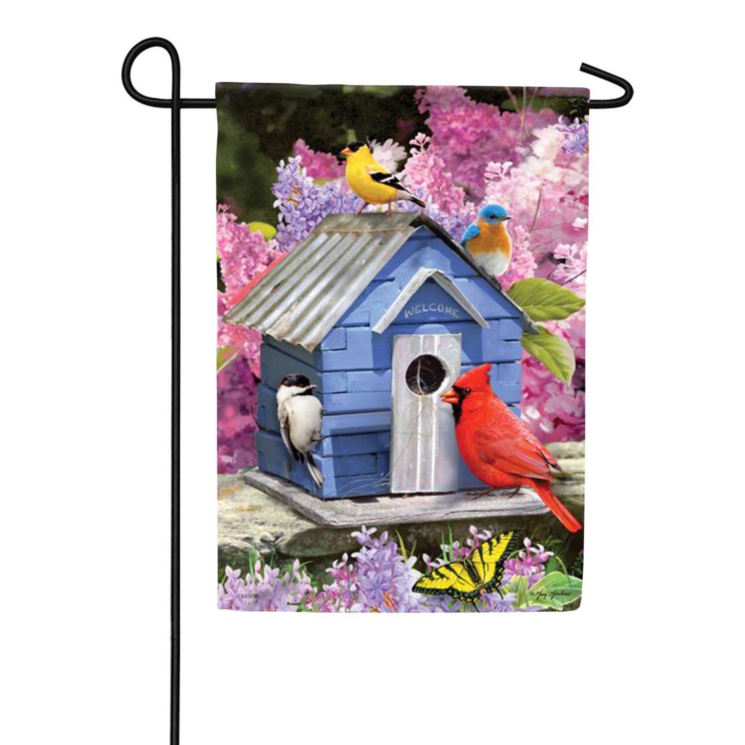 Bright Birdhouse - Double Sided Garden Flag