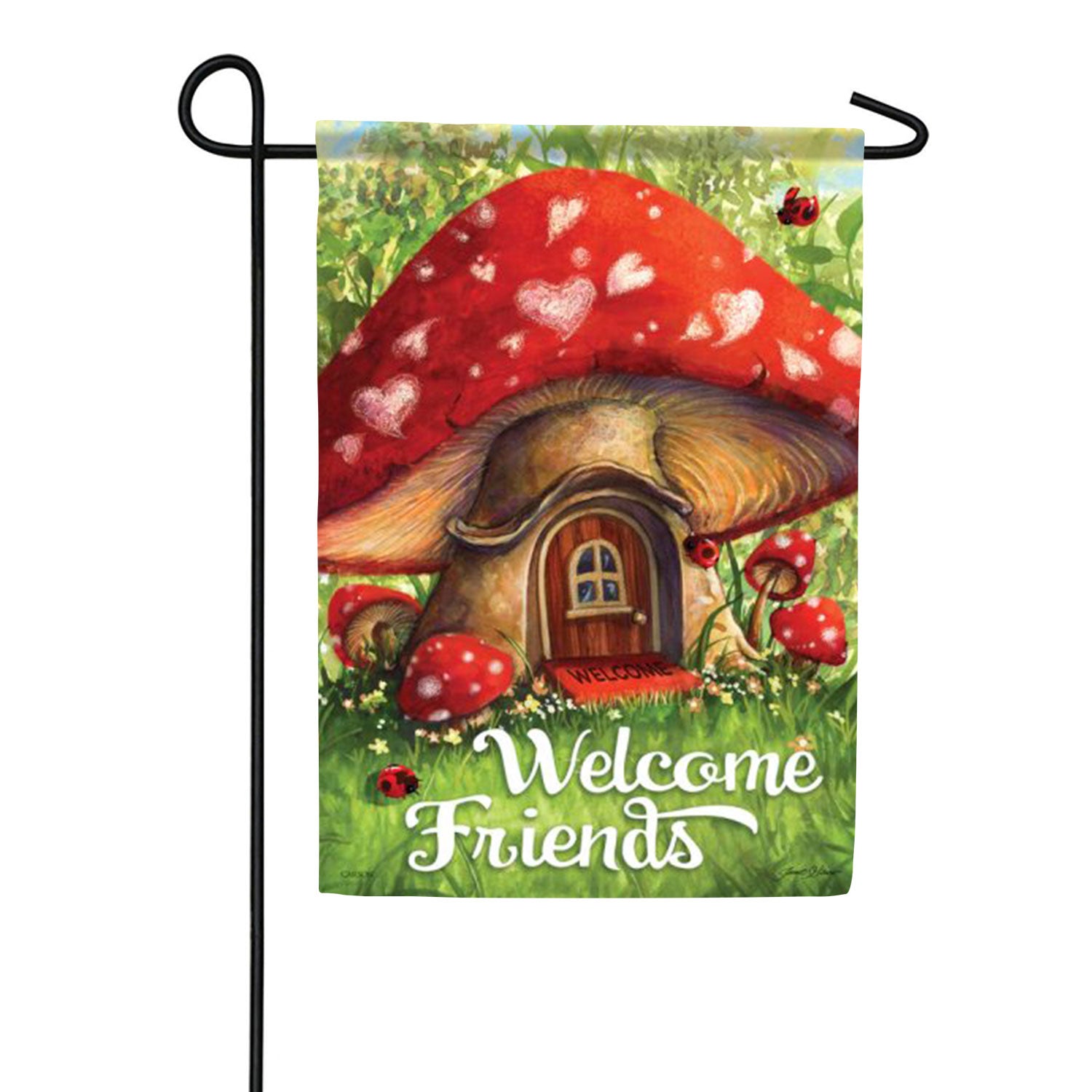 Mushroom House - Double Sided Garden Flag