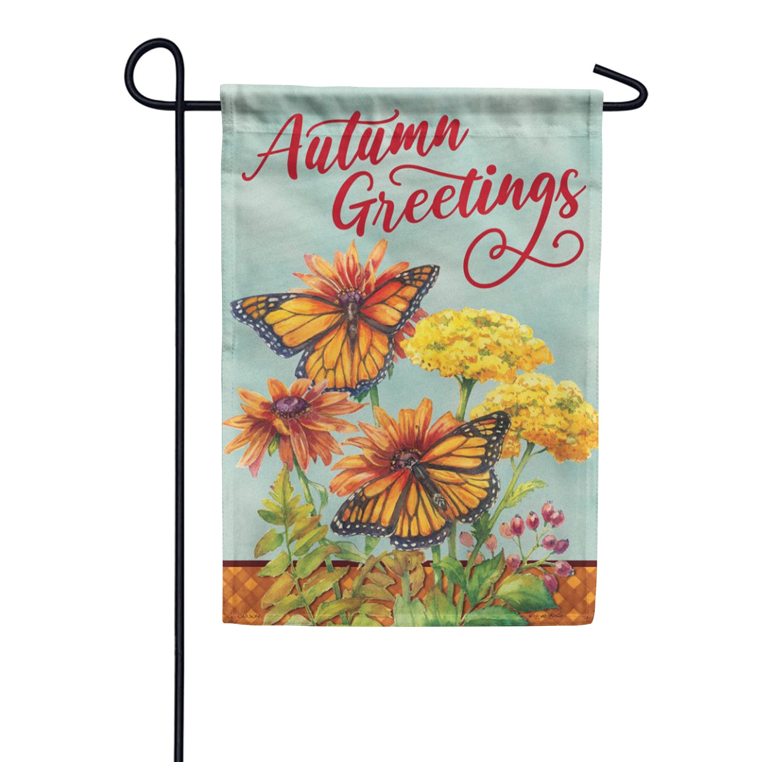 Autumn Monarchs Glitter Trends Garden Flag