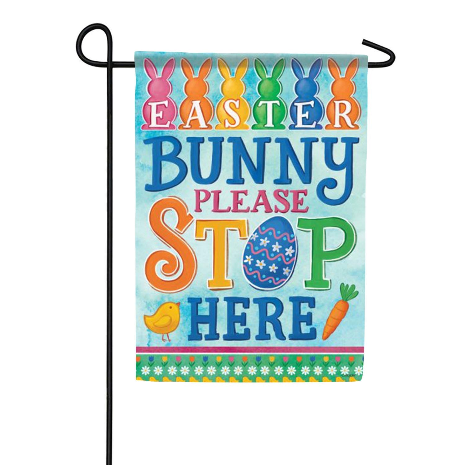 Bunny Stop Here Garden Flag