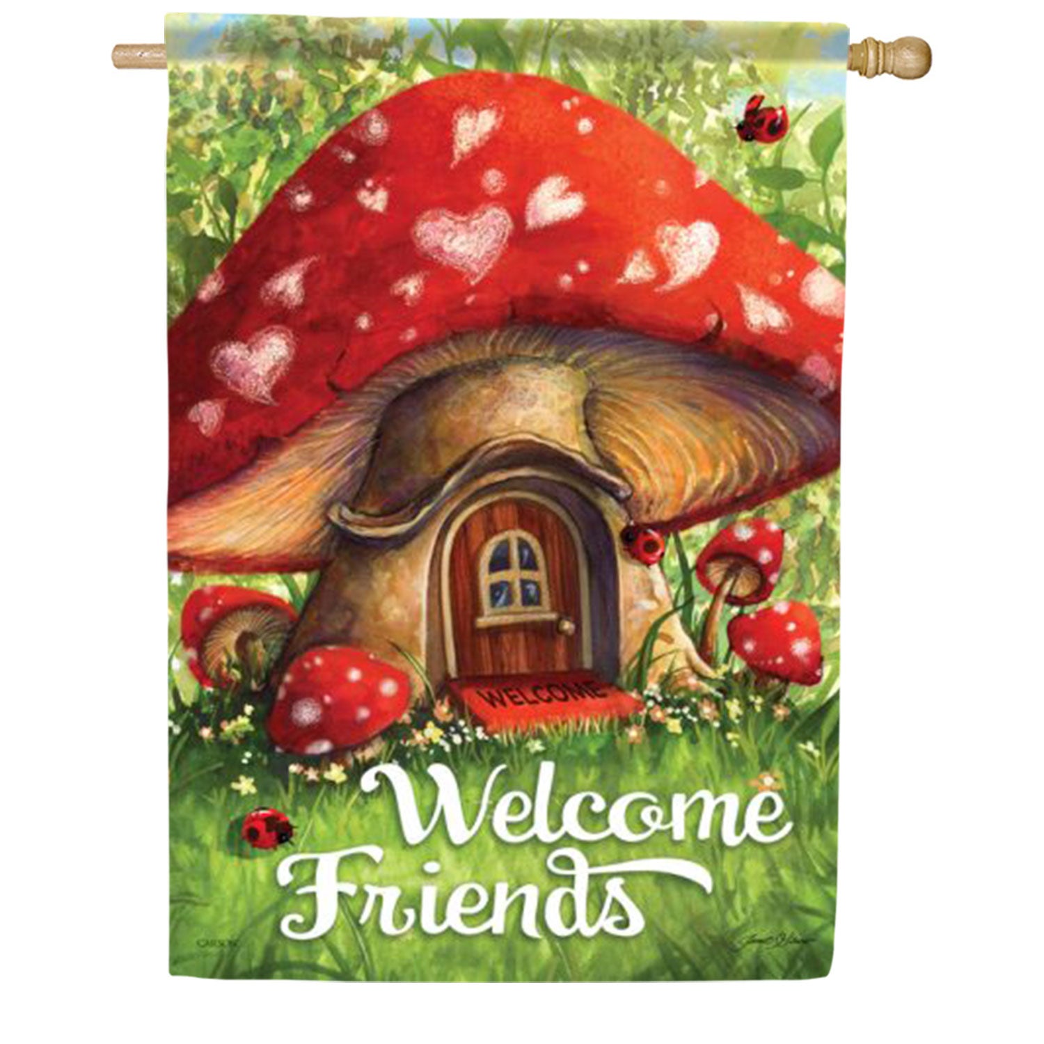 Mushroom House House Flag