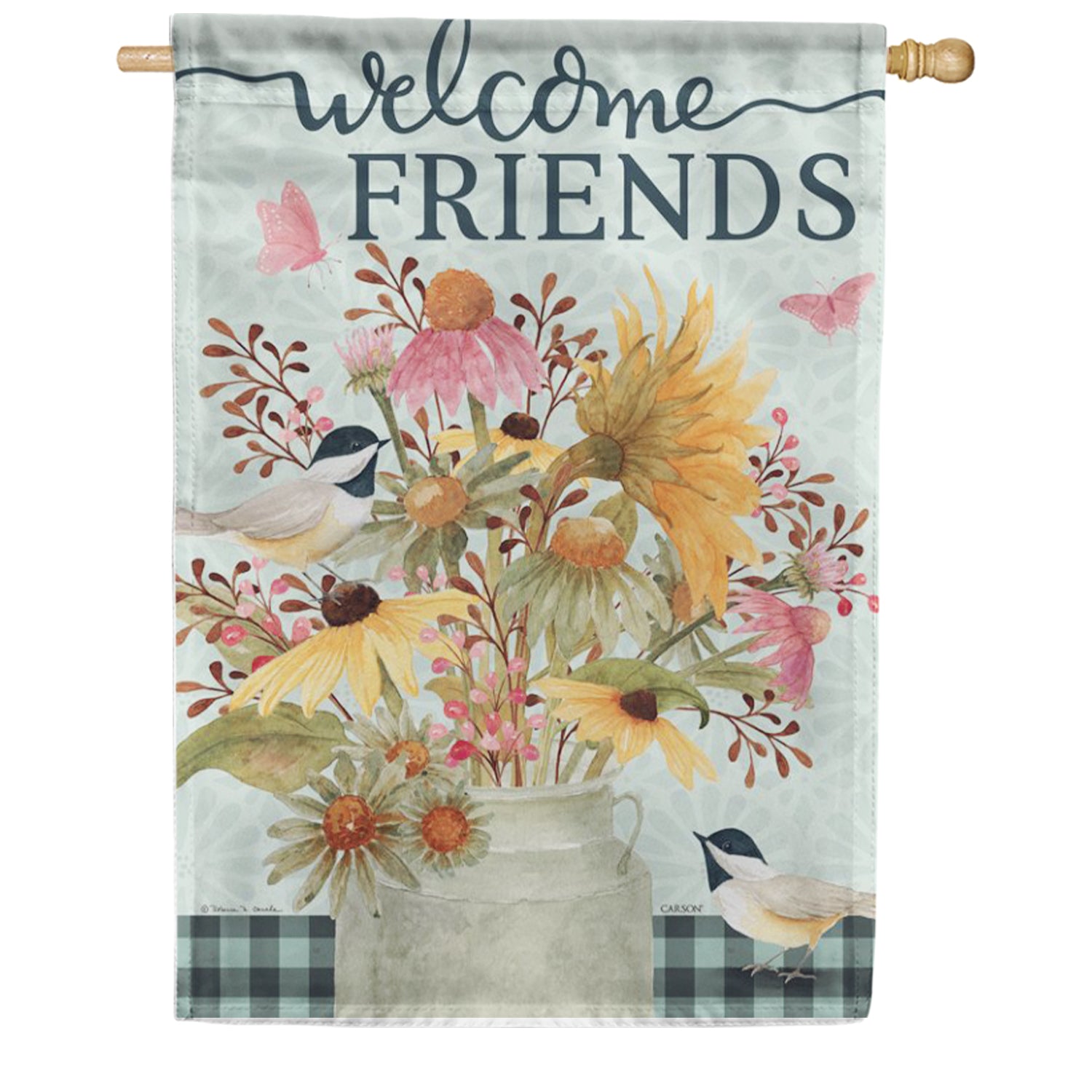 Carson Welcome Fall Floral House Flag