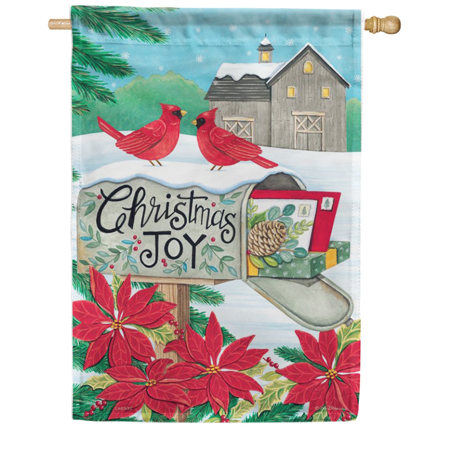 Carson Christmas Mailbox House Flag