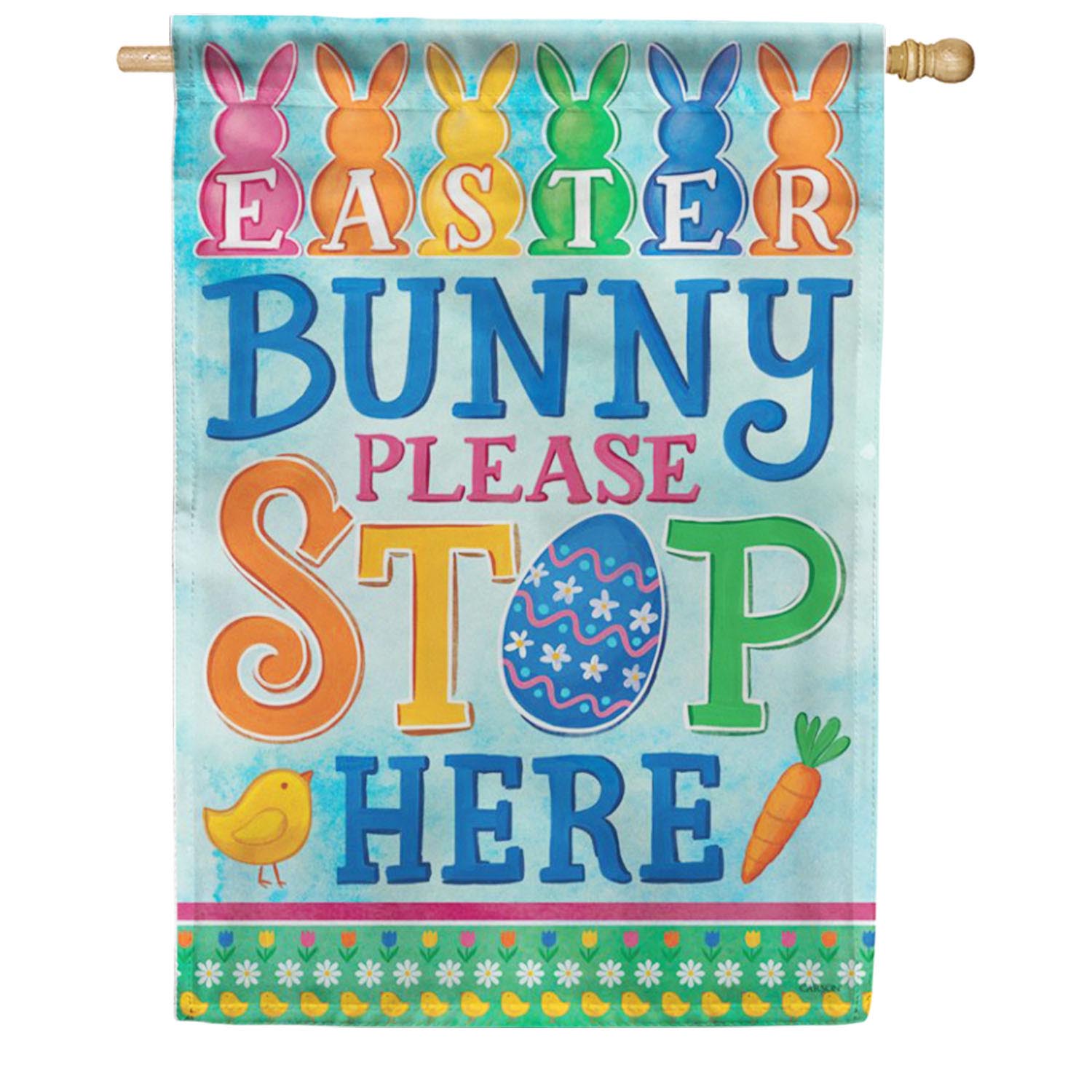 Bunny Stop Here House Flag