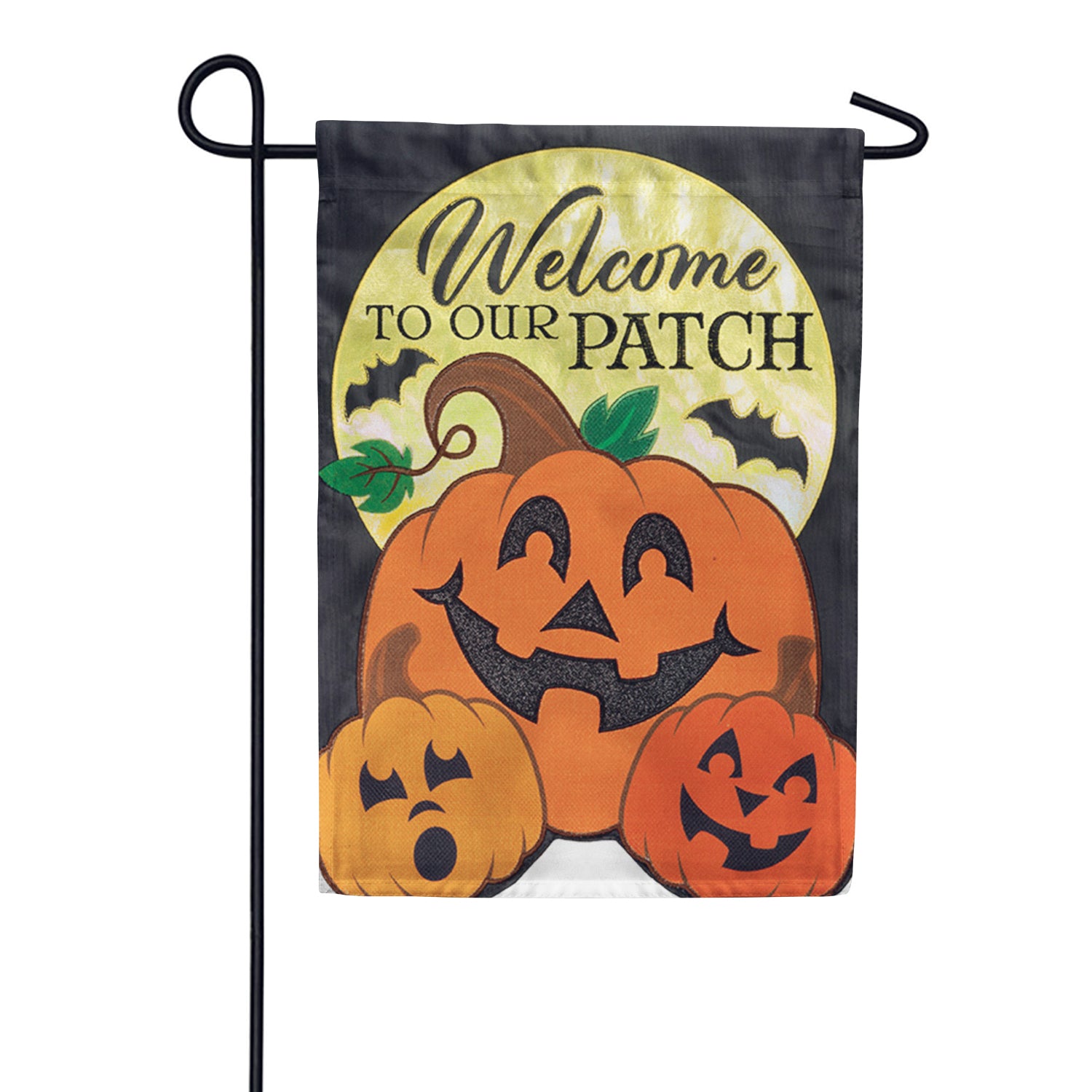 Pumpkin Patch Applique Garden Flag