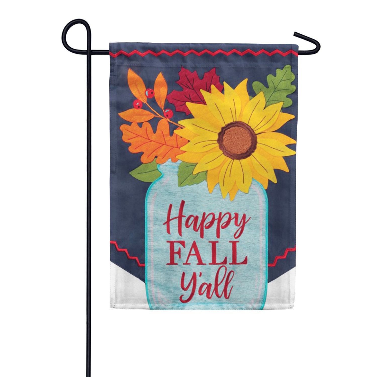 Fall Jar Applique Garden Flag