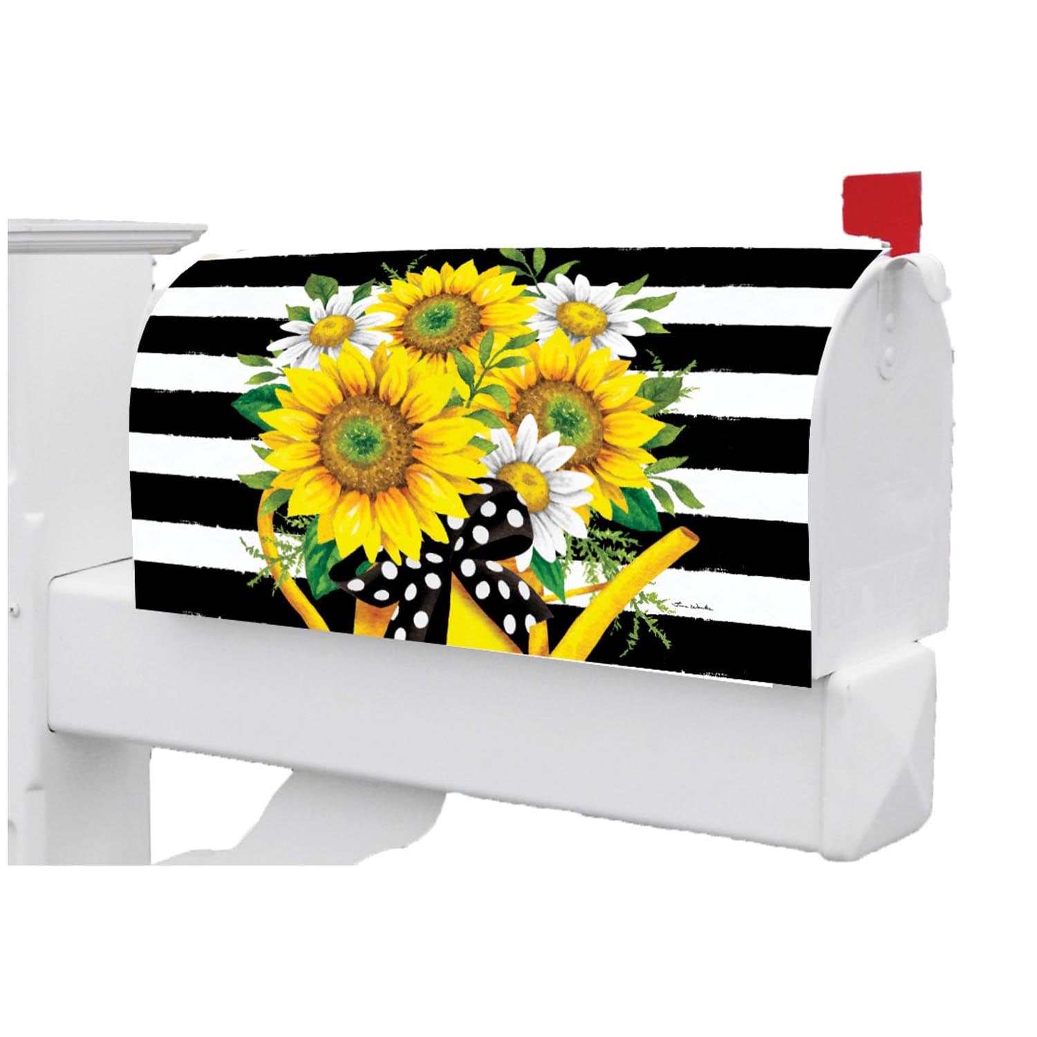 Sunflower Watering Can Large Mailbox Makeover