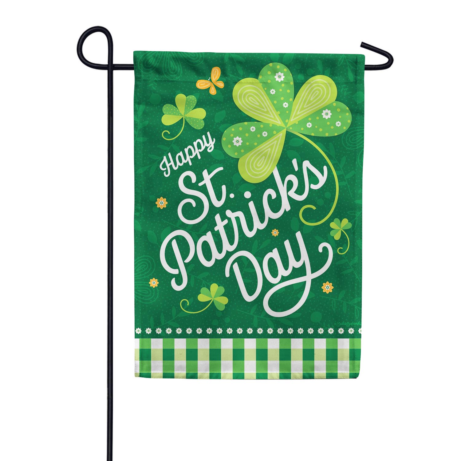 St. Pat's Check Double Sided Garden Flag